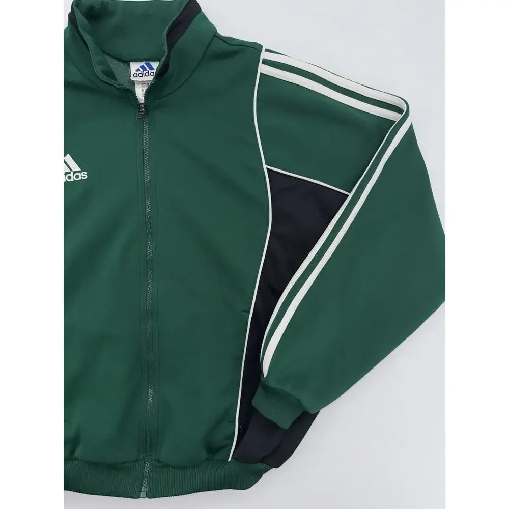 Adidas vintage Green Track jacket men’s Large 00s 90s 3 Stripes Y2K